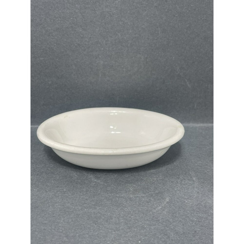 oval Bowl Dish Edwin Knowles Semi Vitreous China made in USA White 7 Inch